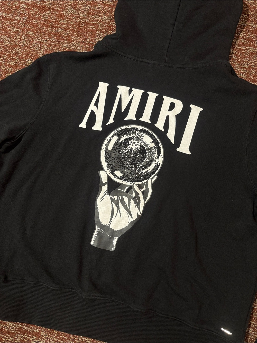Amiri Crystal Ball hoodie black designer luxury hooded‎ sweatshirt men’s small
